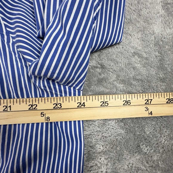Eton Men's XL Blue Striped Dress Shirt French Cuffs Contemporary Fit LS SEE DESC - Picture 12 of 15